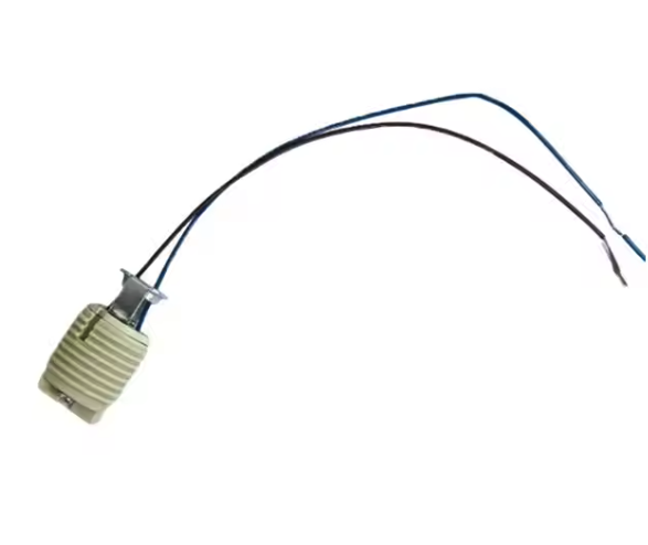 A G9 ceramic lamp socket with lead wires